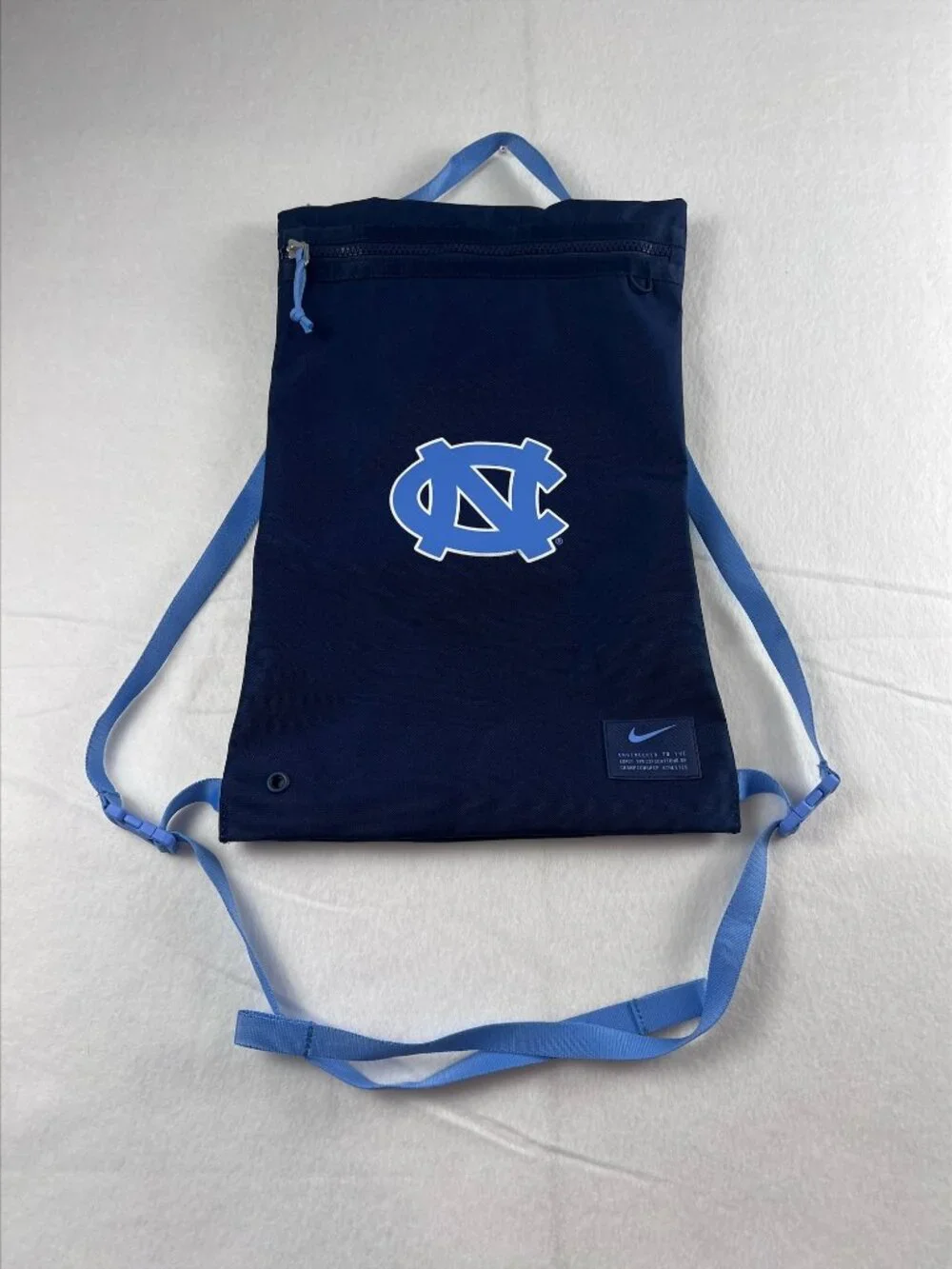 Nike North Carolina Tar Heels UNC Drawstring Backpack Gym Sack Navy Blue